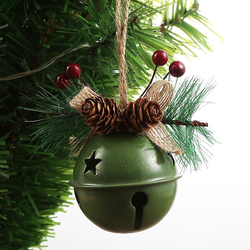 Jul klokke hængende vedhæng jingle klokke malede klokker juletræ væg hængende klokke indretning julepynt: Grøn