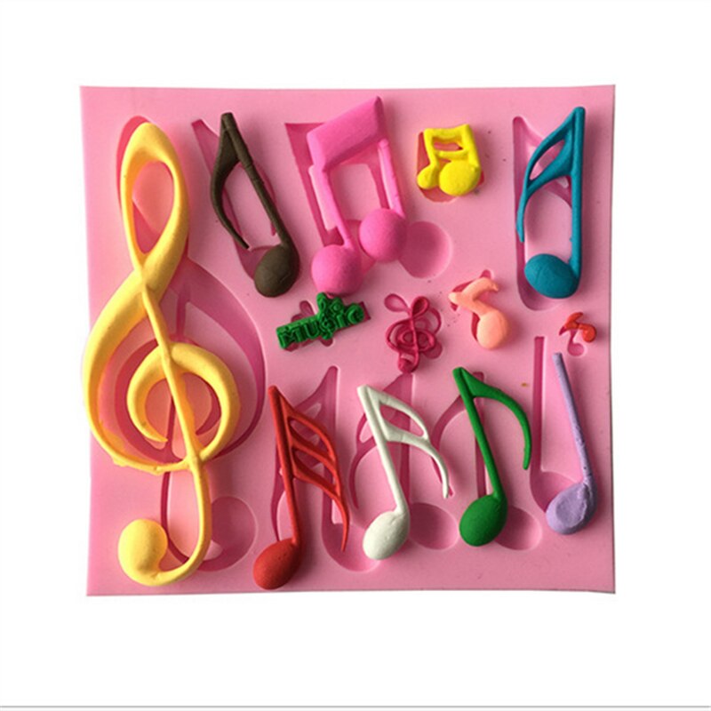 1 stuk mooie siliconen mal in de vorm van muzieknoten, voor fondant cakevorm, bakgerei, zeepvorm, suikergereedschap  e412