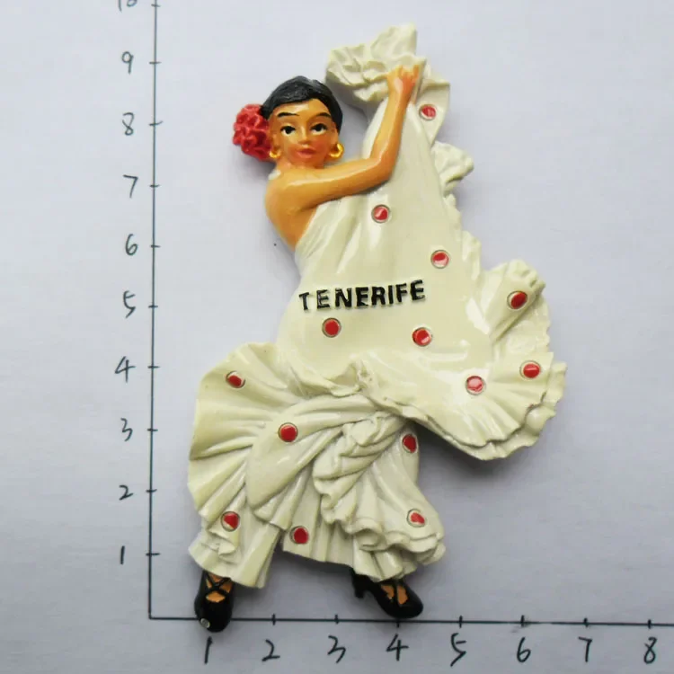 Magneet Tenerife Spanje Barcelona Toerisme Souvenirs Flamenco Danser Malaga Koelkast 3D Magnetische Stickers Ideeën