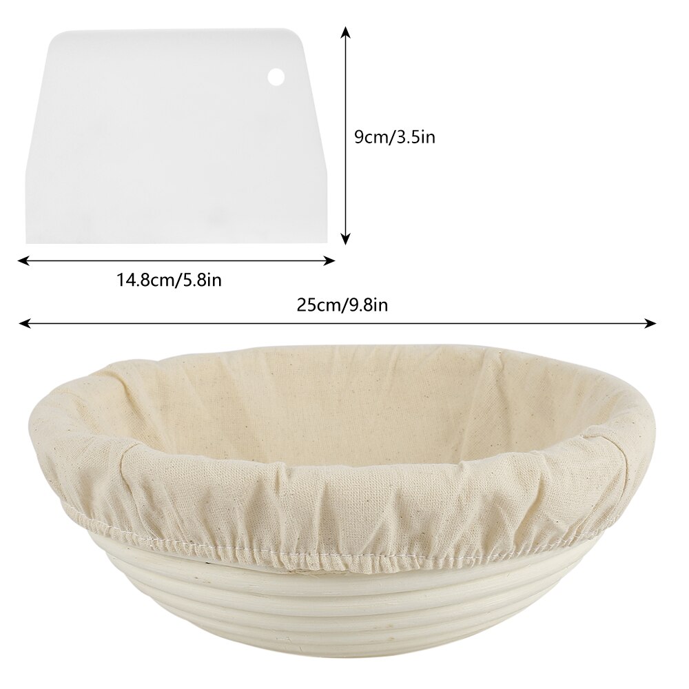 4 Pcs Set Proofing Bread Basket Round Oval Baking Cake Pans Proving Rattan Bread Basket Fermentation with Cloth Bag: 3pcs