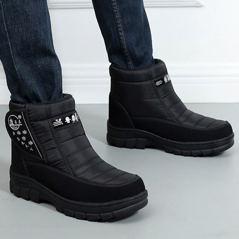 Botas de nieve cálidas para hombre, zapatos de algodón y Goma, informales, para exterior, invierno, 2022