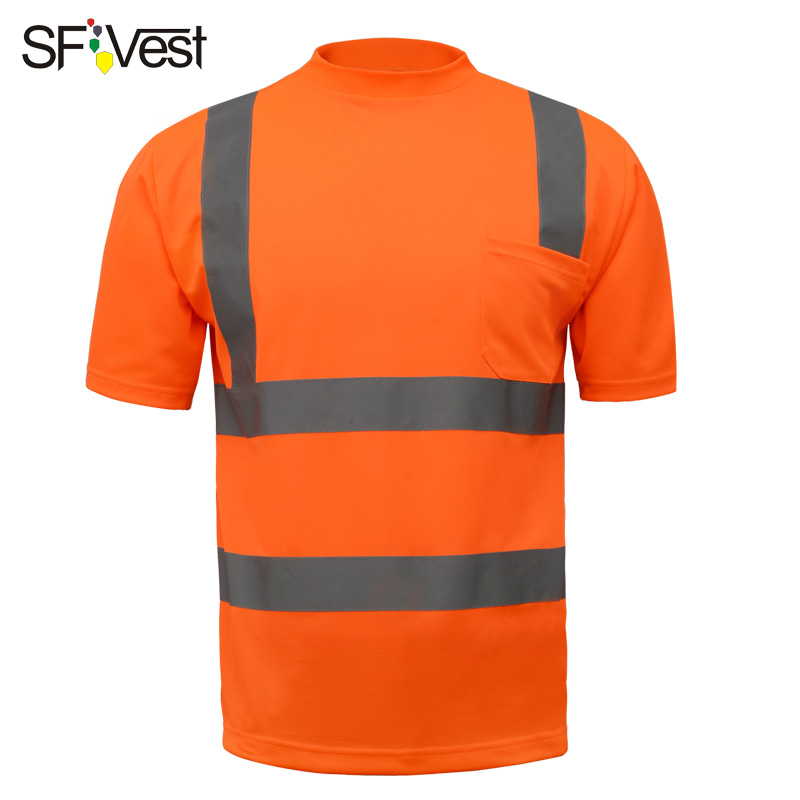 Hi vis t paita työturvallisuus vaatteet työvaatteet dry fit t paita lyhythihainen heijastava turvapaita
