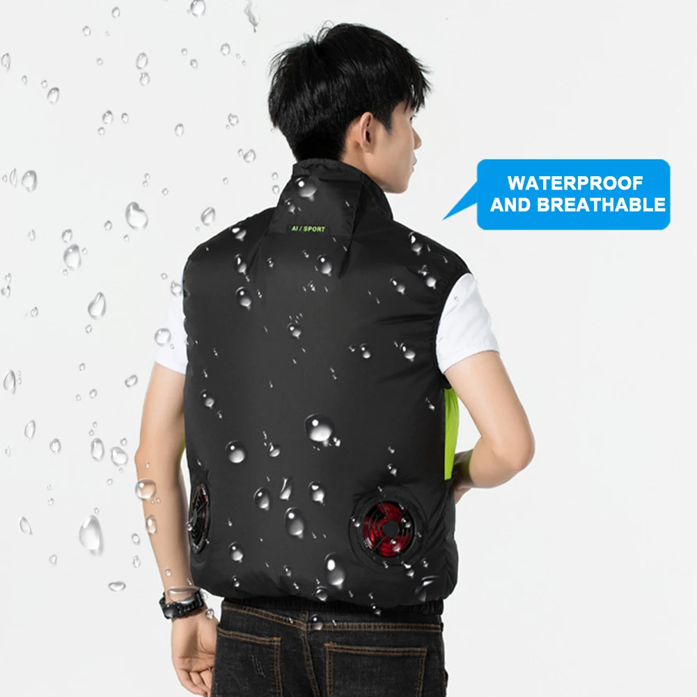 Koelvest Draagbare Koelventilator Vest Hittebestendige Airconditioning Kleding Koeling Voor Werknemers Zomer Kamperen Viskoeling