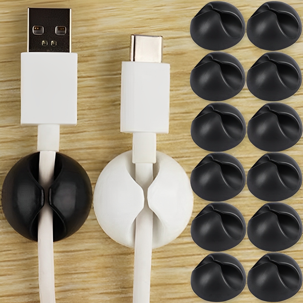 Clips para cables de pared de escritorio, gestión de cables, organizadores de cables autoadhesivos, abrazadera de soporte para Cables de auriculares de red USB, 5/20 piezas