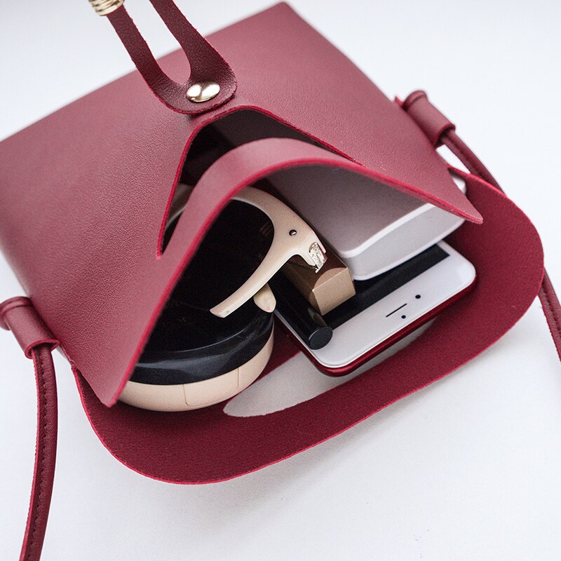 Daunavia mærke kvinder kvindelig pu læder skuldertaske simpel dame slik farve kvast bøtte tote minihåndtaske