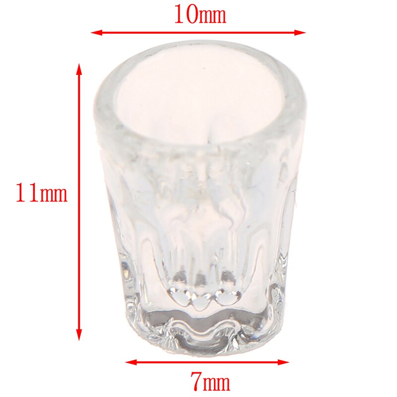 4 pcs Mini Resin Transparent Cup Simulation Kitchen Furniture Model Toys for Doll house Miniature Accessoriesm Decor