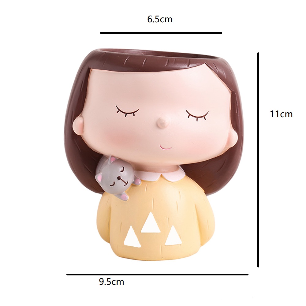 Leuke Meisje Vaas Bloempot Hars Creatieve Gedroogde Bloem Meisje Vaas Ornamenten Handwerk Bloempot Decoratie Home Decoratie: DY2048D