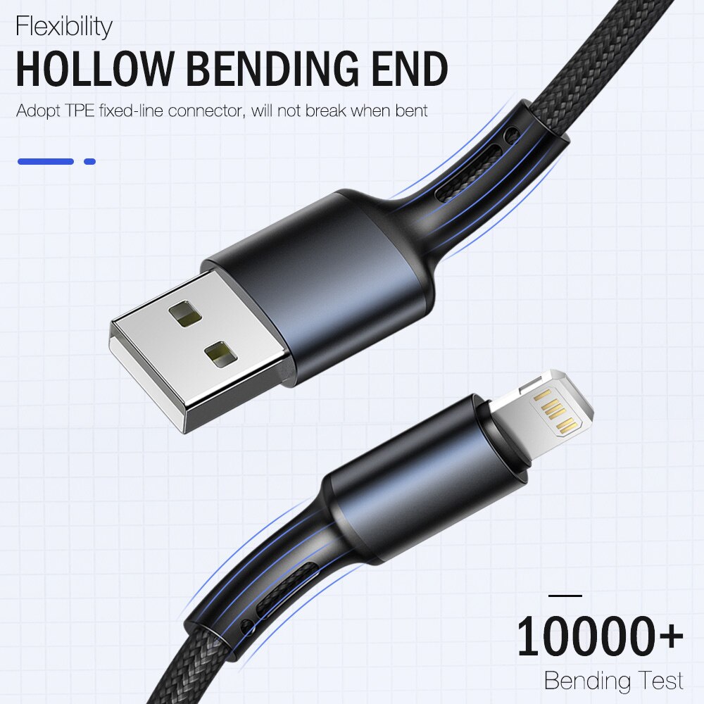 USB Kabel Für iPhone X XS Max XR 13 12 11 Profi 10 8 7 6 5 S SE 5SE 5S 6S Plus Apfel iPad Mini Luft Schnelle Ladung Daten Ladegerät 1m 2m 3m praktisch Kabel Kurze Lange Original Draht 1 2 3 m