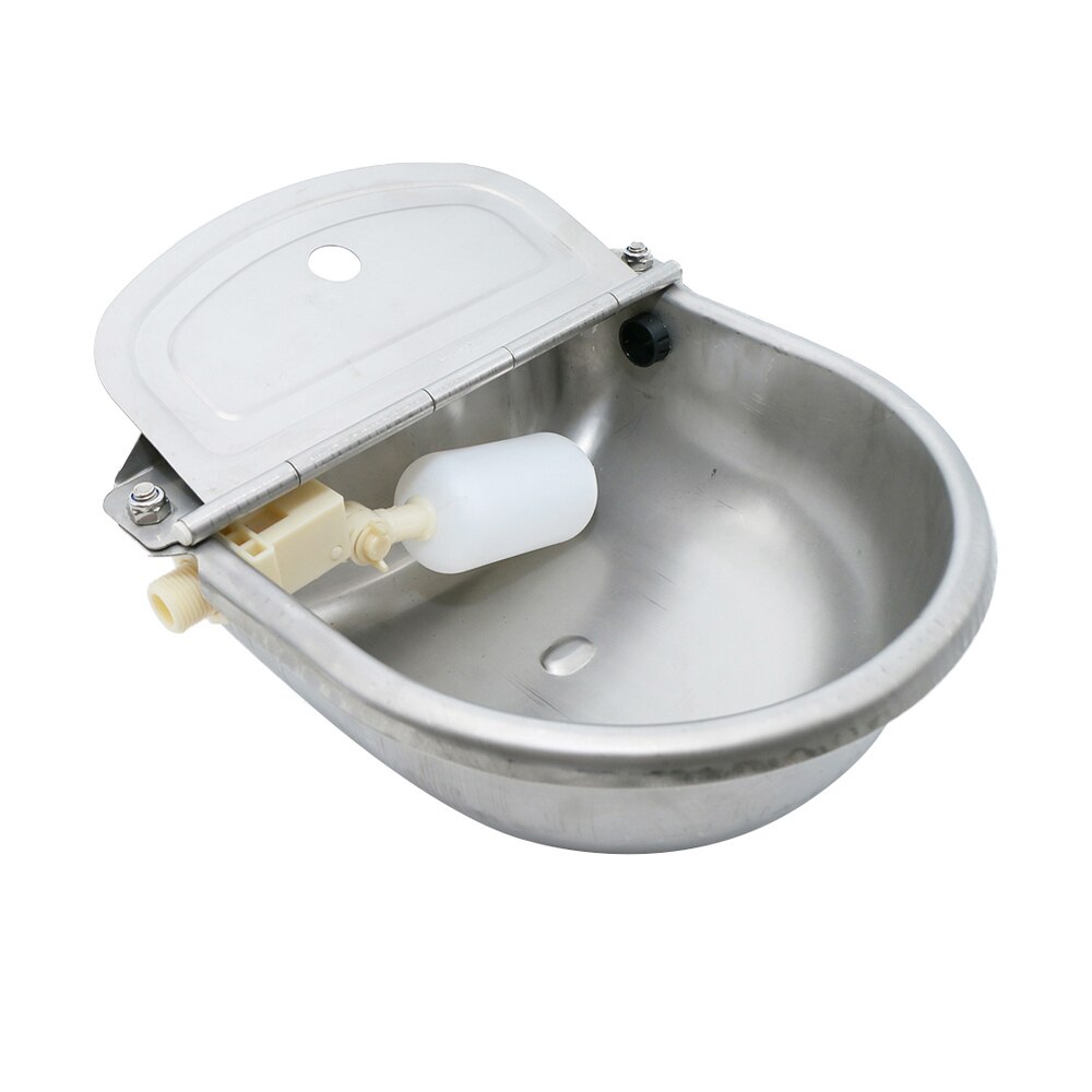 4L 304 Stainless Steel Water Trough Horses Goats Sheep Pig Float Bowl Automatic Waterer Dog Drinking Bowl Cattle Tool Bull Acces: Default Title