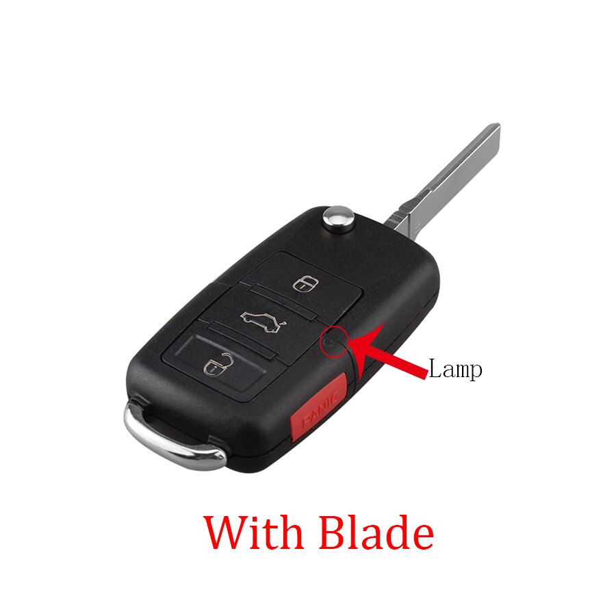 3 + 1 knoppen Flip Remote FOB Key Shell Case voor VW Passat Jetta voor VW Polo Passat B5 B6 golf 4 5 6 Touran Bora Jetta sleutel shell: With Blade
