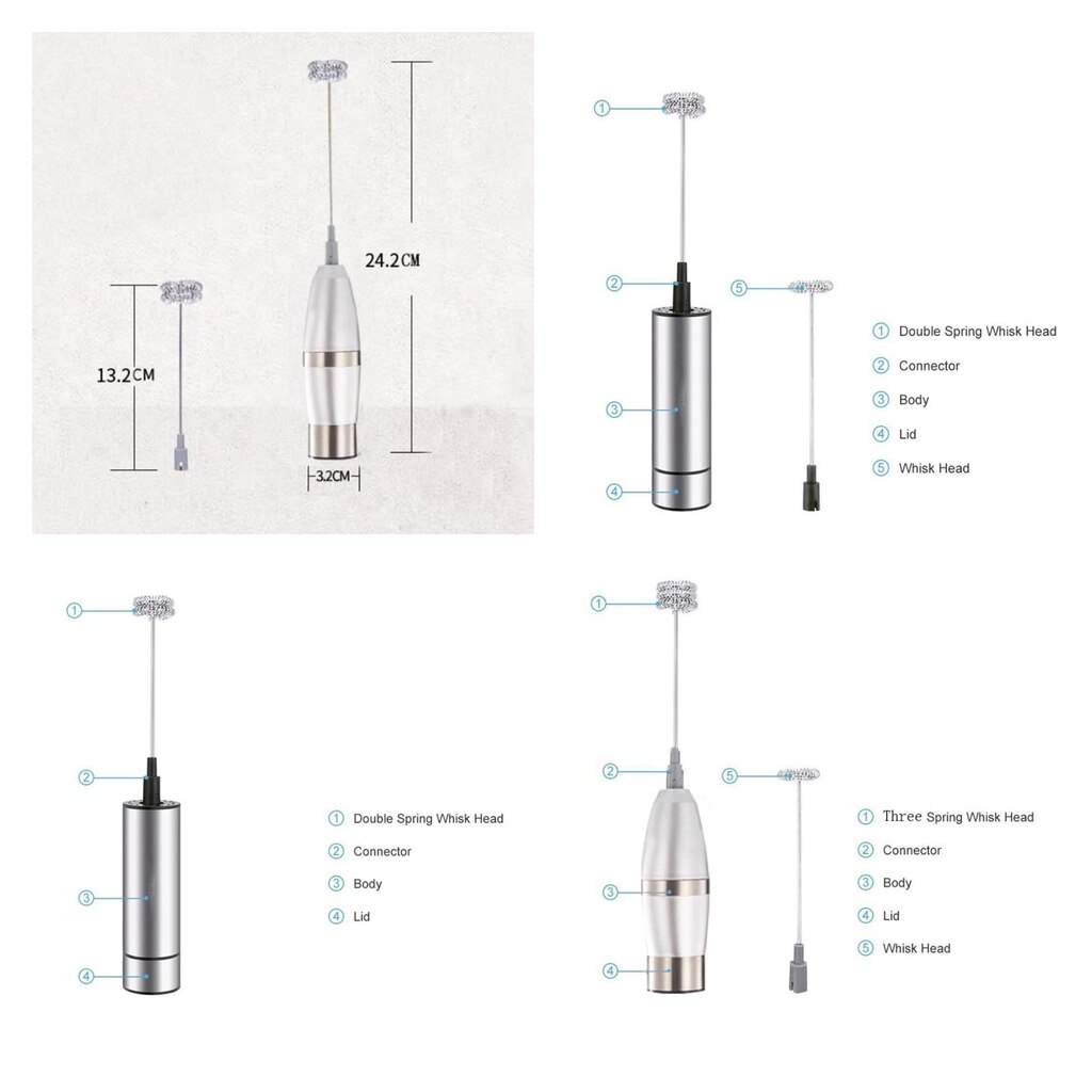 Electric Milk Frother Handheld Cappuccino Latte and Coffee Maker Electric Milk Frother