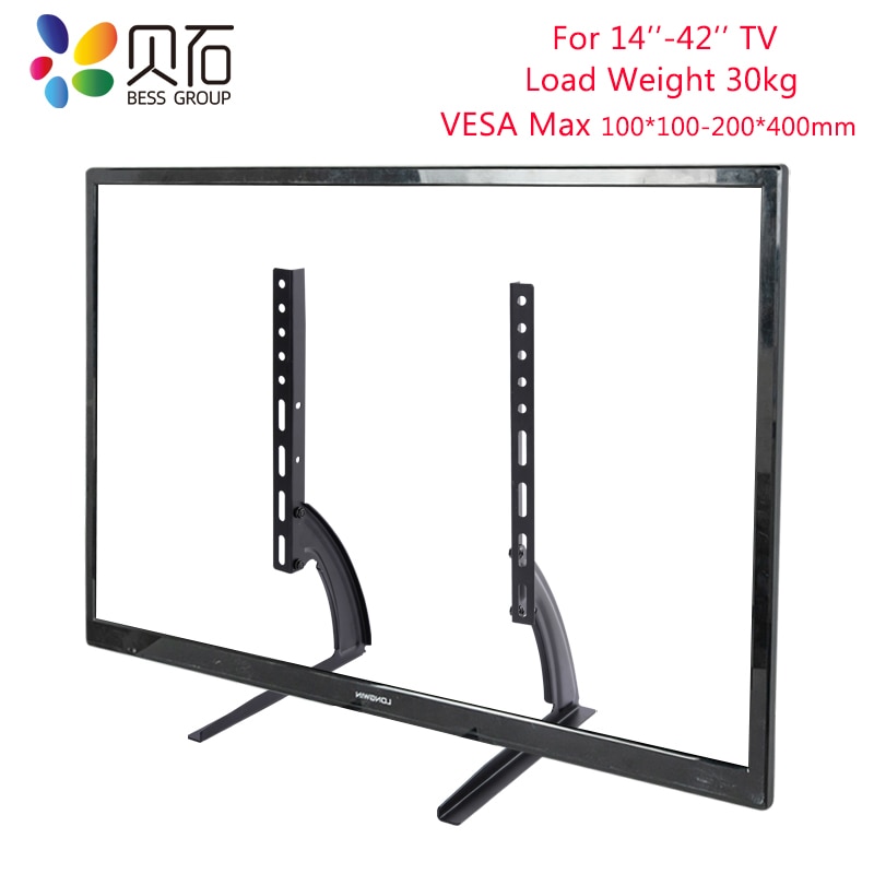 Beishi universal bordplate tv-stativ pidestall for 14-42 -tommers lcd/led/plasma-tver, tv-stativben for skjermmonitorbrakett