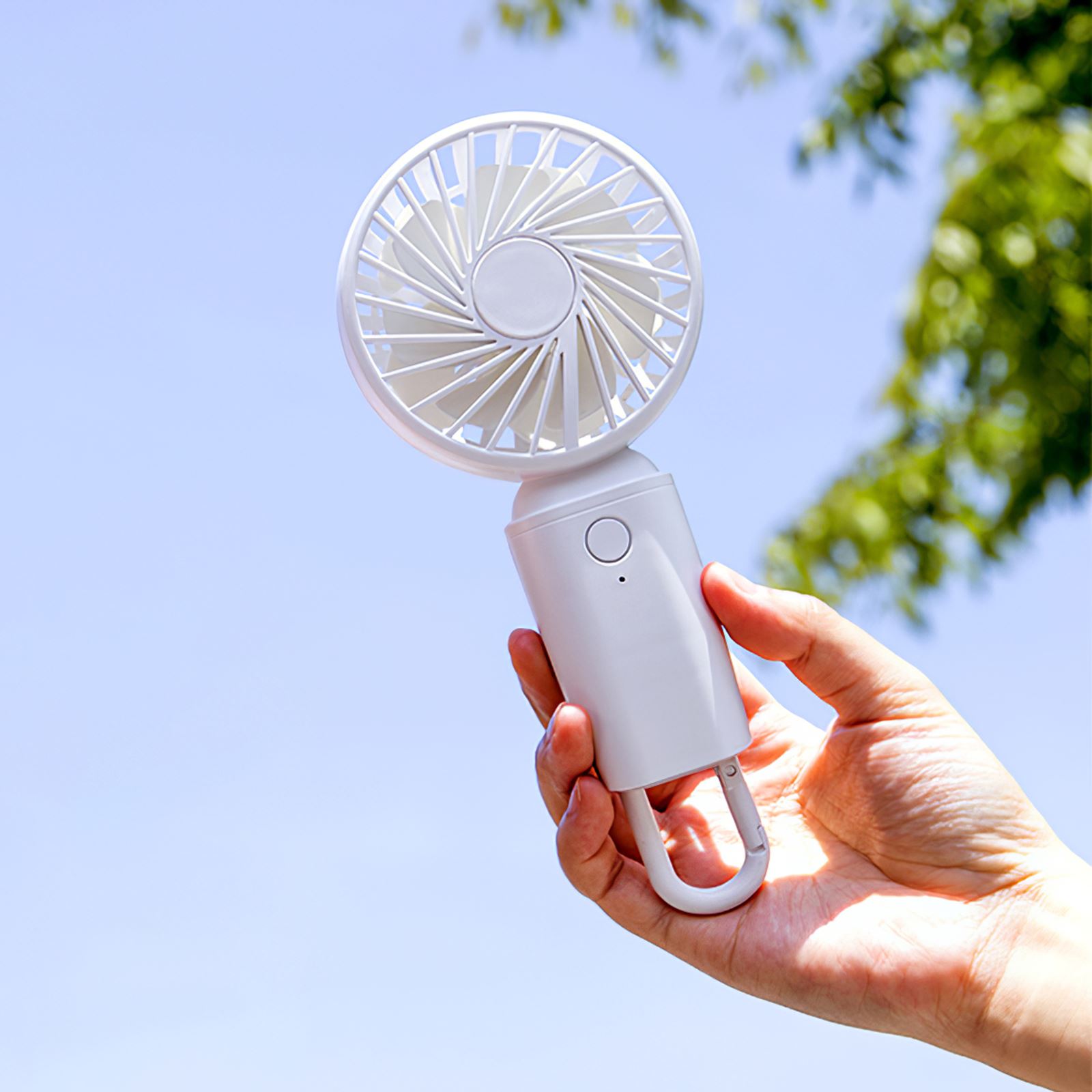 Double Fan Blade Handheld Fan Dual Motor High Wind Vertical Desktop Table Fan With Hook USB Charging