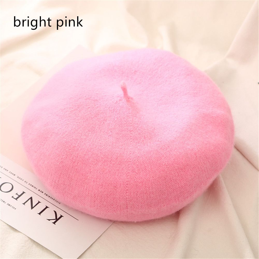 Gorros de boina de fieltro para otoño e invierno, sombrero de pintor francés a la para mujer, boinas de Color sólido a la para niñas, gorra plana multicolor para mujer: Naranja
