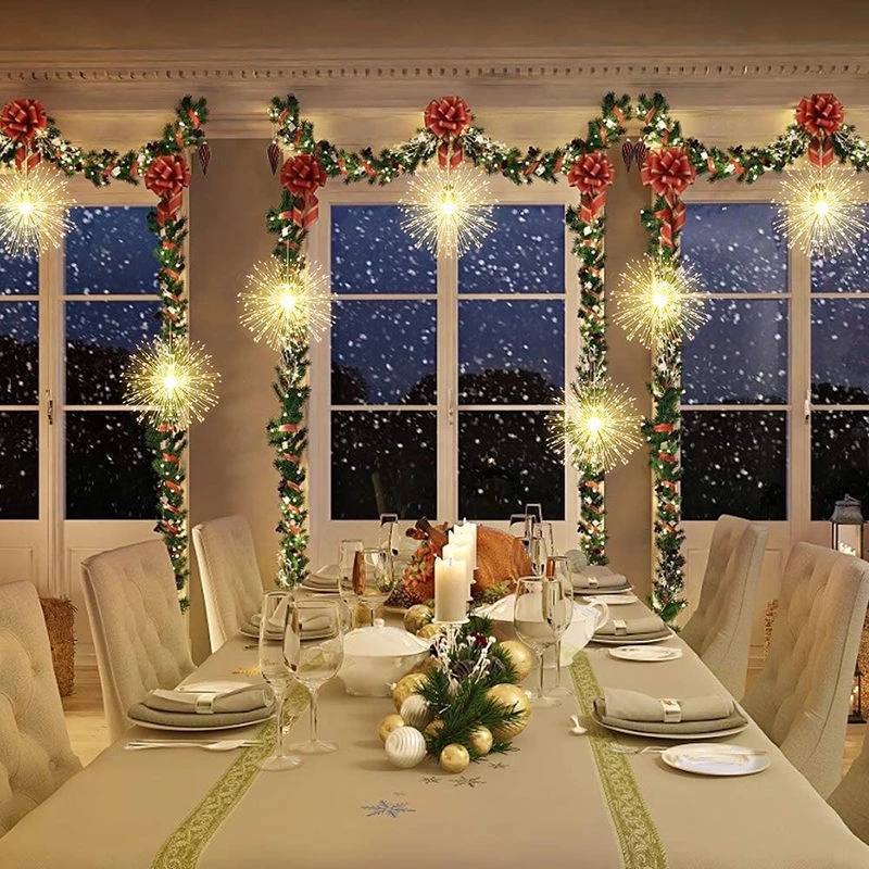 500-LED-Lichterkette mit wunderschönem Feuerwerk, DIY, Weihnachten und Neujahr, Schlafzimmer, Dekoration, Beleuchtung, Girlande, Lichterkette