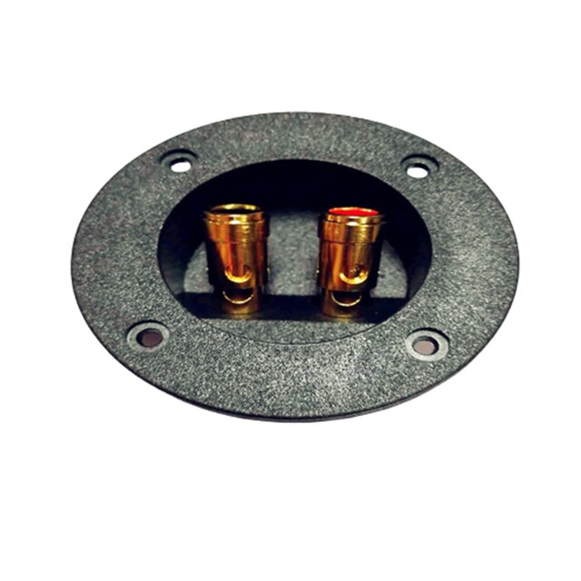 Speaker Box Rear Back Panel Wiring Terminal Plug Round Boxes With 2 Banana Jack Subwoofer Speaker Terminal: Gold 75mm