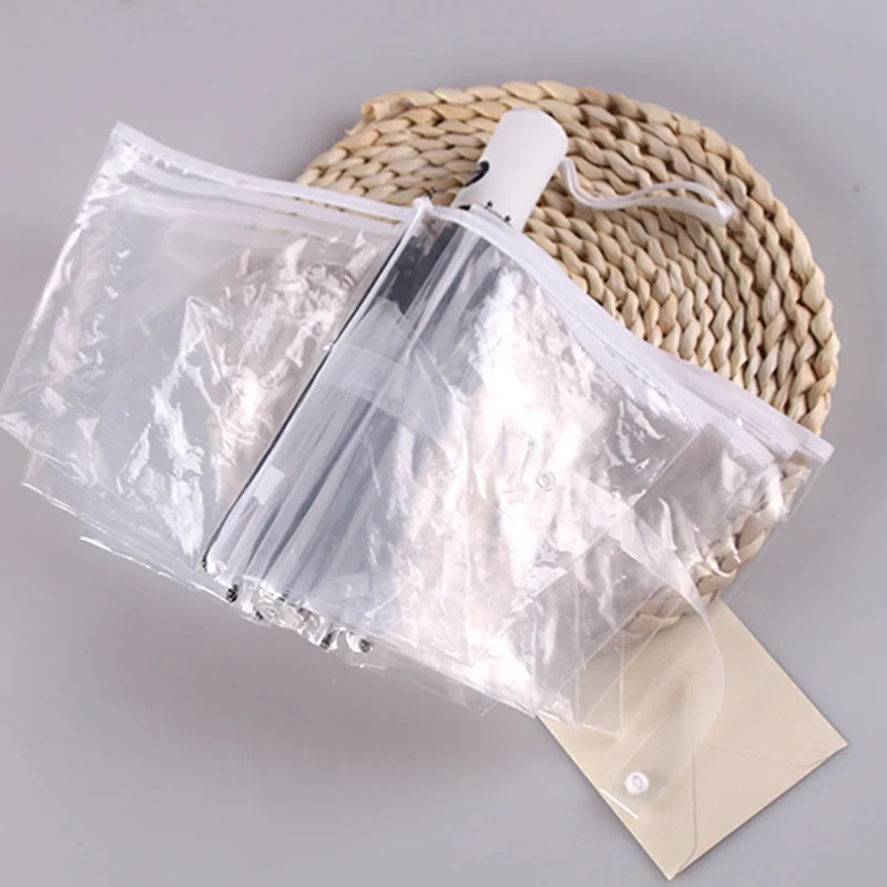 Svart automatiskt vindtätt transparent auto - hopfällbart paraply för män och kvinnor utomhusresor affärsbil parasoll: Klar