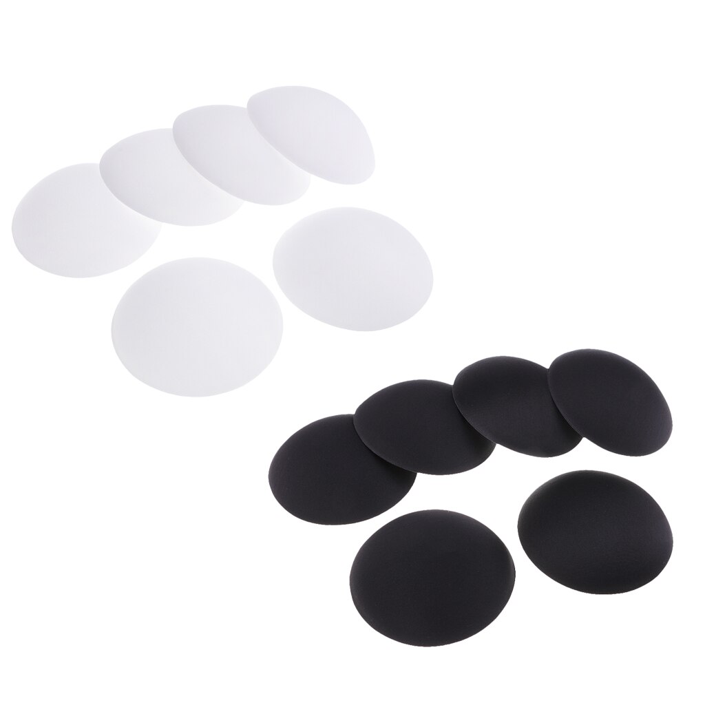 6 Pairs Bra Pads Bikini Inserts Spons Vrouwen Badpak Padding Spons Foam Borst Enhancer Zwart + Wit