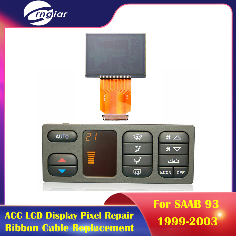 Acc auto klima kontrol lcd display pixel reparation båndkabel udskiftning til saab 93 9-3 1999-2003