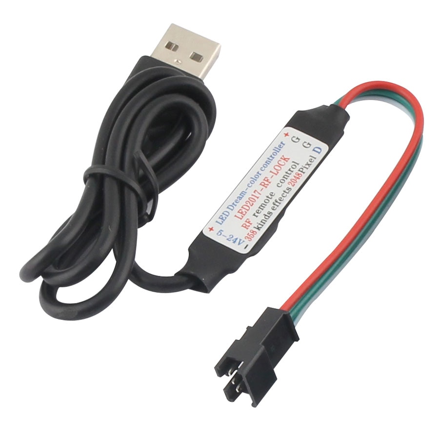 WS2812 WS2812B Led Controller Rgb Dimmer 5V Rf Draadloze 3Pin Jack Usb Uitgang WS2812 WS2812B Rgb Led Strip Afstandsbediening controller