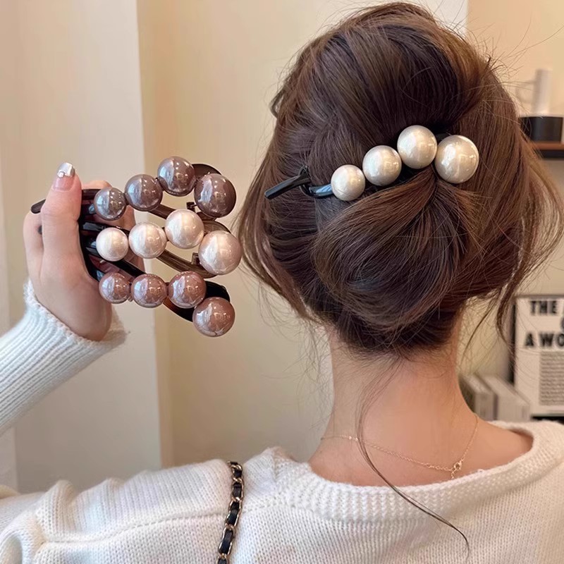 Pinza para el pelo con perlas para mujer, soporte para el pelo largo, pasador de horquilla, adorno para el cabello, diadema, accesorios para el cabello a la