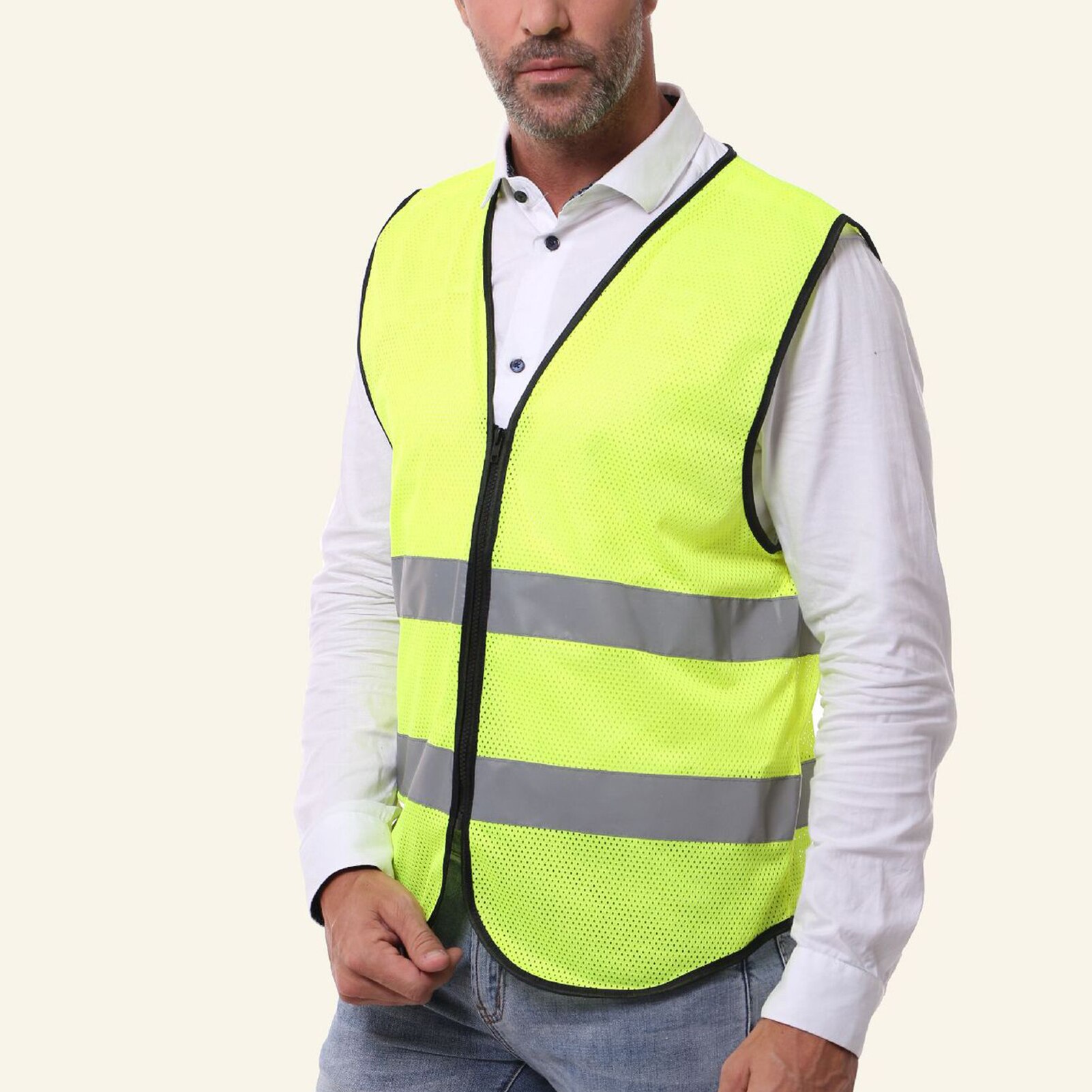Jacket Reflective Vest High Visibility Night Shiny Warning Safety Coat for Traffic Work Cycling Team Uniform