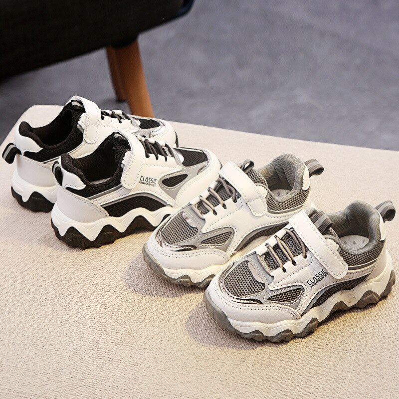 Maat 21-30 Kinderen Ademende Sneakers Meisjes Haak Lus Casual Schoenen Jongens Oorlog-Slip Sneakers Baby Anti-gladde Peuter Schoen