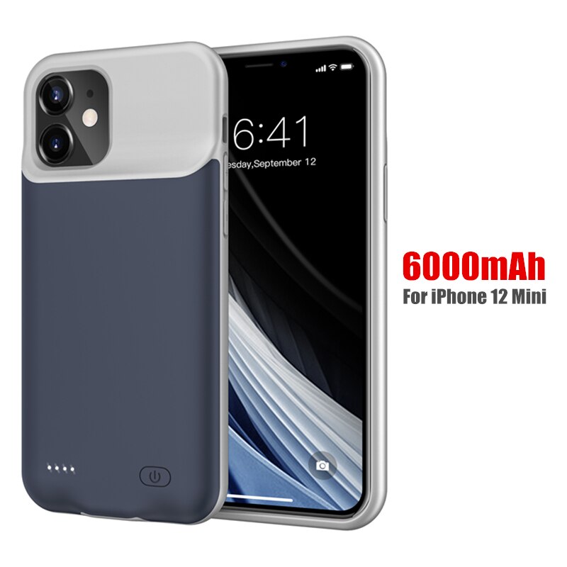 Amstar odporny na wstrząsy futerał na ładowarkę do iPhone 12 Pro Max 12 Mini Powerbank Case zewnętrzny zestaw do ładowania baterii: Blue 12mini