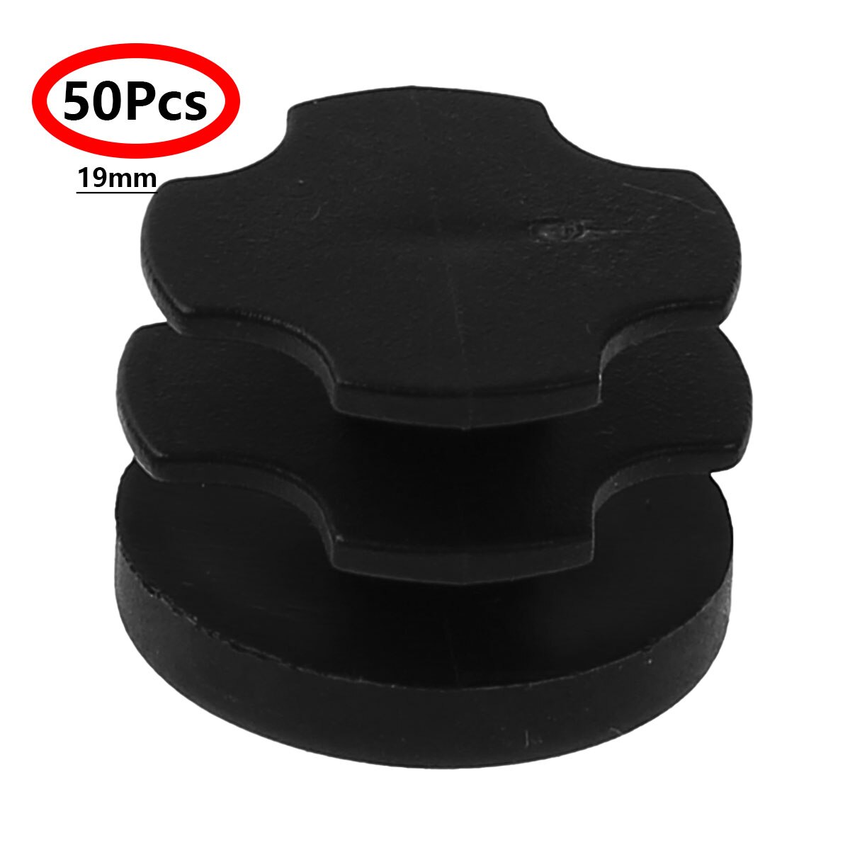 50pc plastfötter koppar tunga soffbord stol ben slut kepsar antislip möbler fot kuddar infoga skydda täcker hårdvara set: Svart 19mm