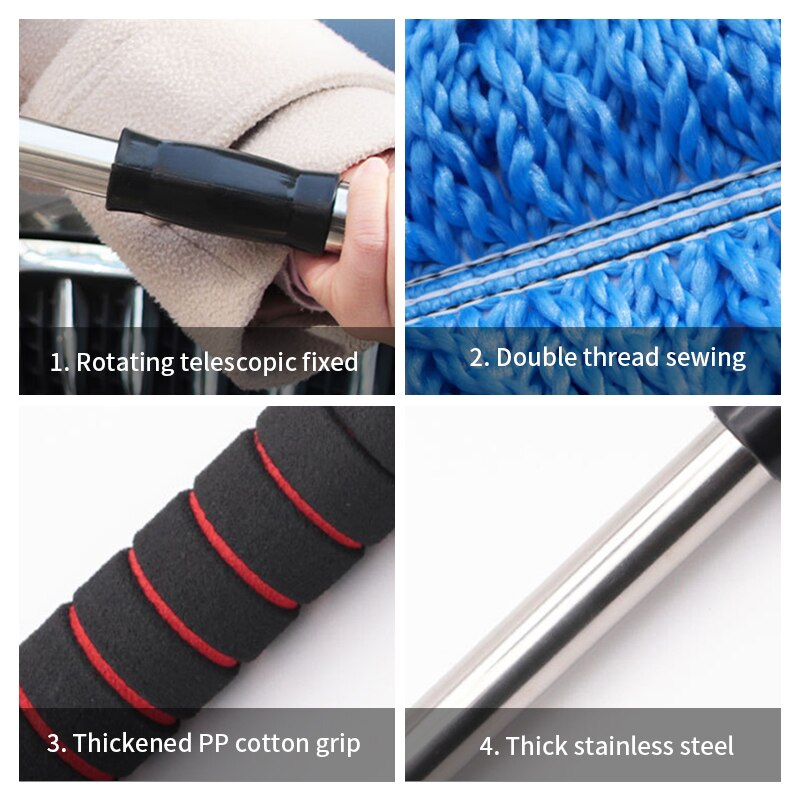 SEAMETAL Superfeine Faser Auto Staubwedel Anzug Versenkbare Mikrofaser Auto Staub Mopp Hause Reinigung Staub Entfernung Pinsel Handtücher Bausätze