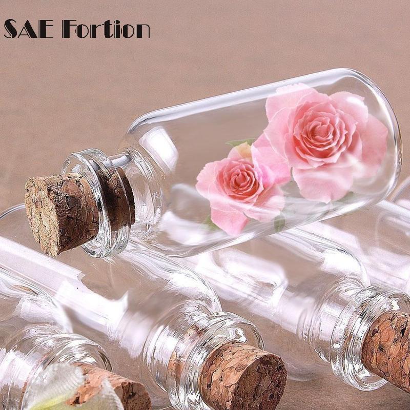 10pcs/lot Mini Small Tiny Clear Cork Stopper Glass Bottles Vials Decoration Kit Mini Glass Bottles With Corks