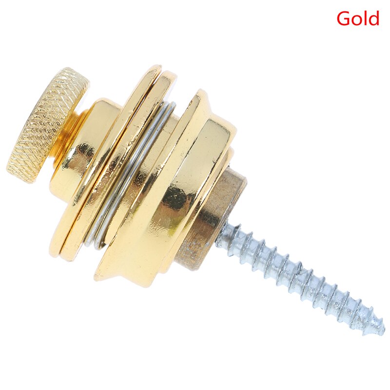 guitar strap lock button acoustic electric guitar bass guitar accessories 1pc: Gold