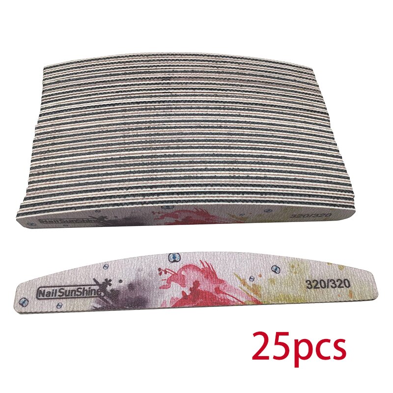 25/50pcs Nail File 80/100/150/180/240/320 Thick Nail Buffer Sandpaper Nail Gel Polish File Flower Sanding Tools: 320 Grit 25pcs