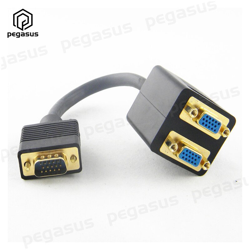 Vga Male Naar 2 * Vga Vrouwelijke Converter Adapter Splitter Y Video Monitor Cable