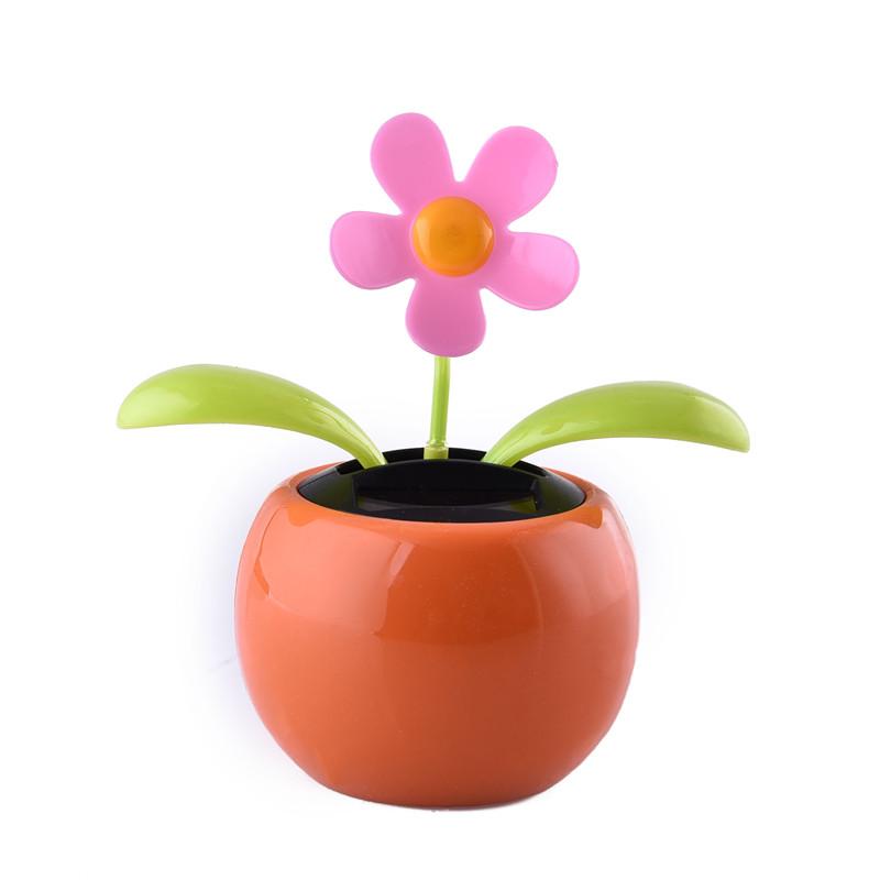 Car Cute Swing Solar Powered Dancing Flower Toys Sunflower Flip Flap Bobble Plant Swing: Orange