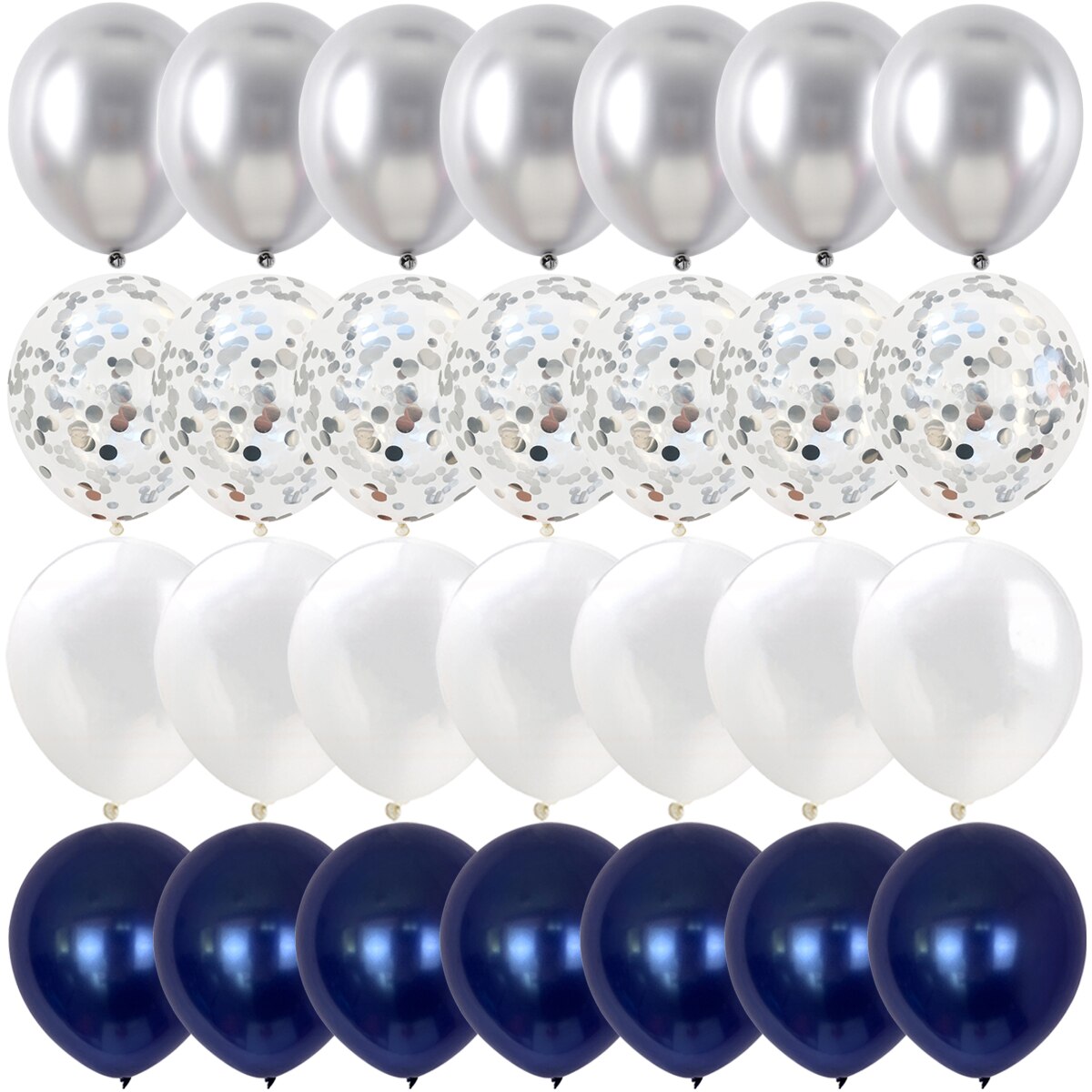 40/14PCS Dark blue Gold Silver Metal Latex Confetti Balloons Birthday Wedding BabyShower Decorations year Globos