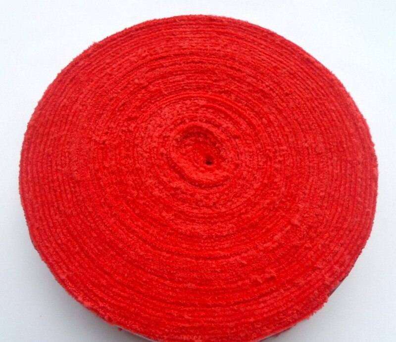 1 rulle 10 m skridsikkert håndklæde badmintongreb selvklæbende svedebånd tennis overgrip wrap til racket fiskestang sport tape: Rød