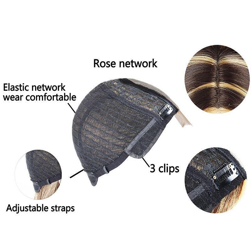 Peluca larga recta en negro y rojo, pelucas sintéticas para mujer, peluca de malla con división media Natural, peluca de fibra resistente al calor con aspecto Natural