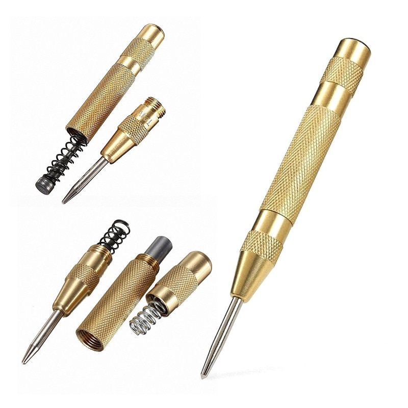 Automatische Center Pin Punch Spring Loaded Markering Starten Gaten Tool Hout Druk Dent Marker Houtwerk Hulpmiddel Boor