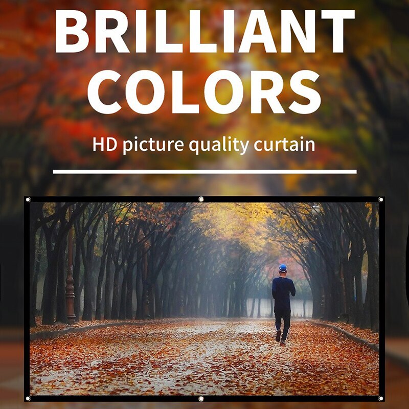 Portable Foldable Projector Screen 16:9 HD Outdoor Indoor Home Cinema Theater 3D Movie QJY99