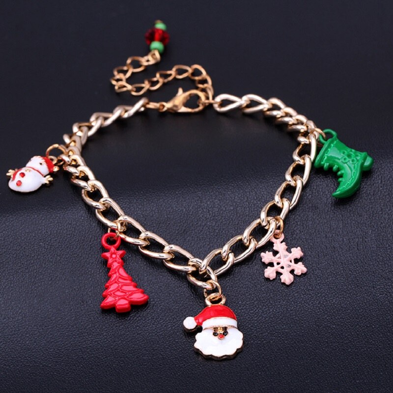 schneeflocke Charme Armband Für Frauen DIY Kristall Perlen fit Pa Armbänder & Armreifen Schmuck Weihnachten Baum Ornamente Weihnachten