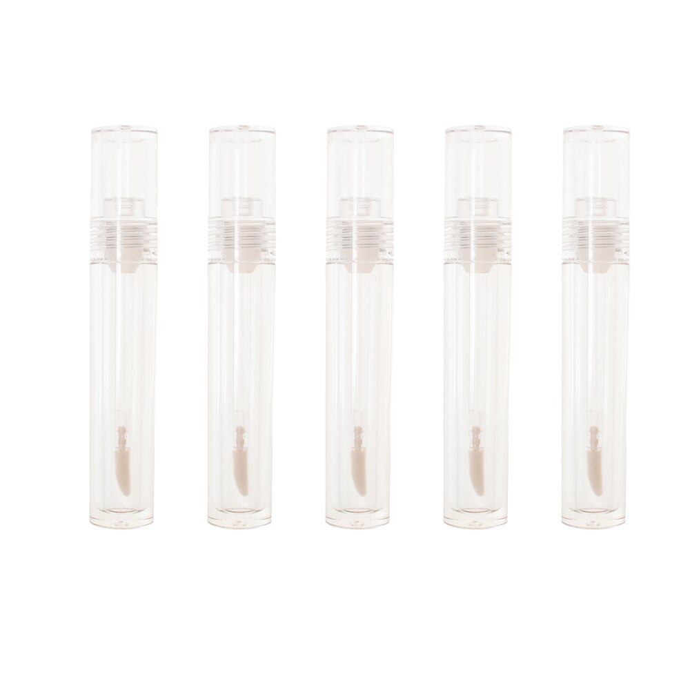 3.5ml runde gennemsigtige tomme lipgloss tube genopfyldelig lip glaze læbepomade flaske med gummiindsatser kosmetisk genopfyldelig flaske