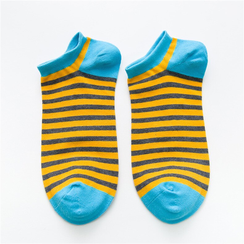 Söta strumpor kvinnor sommar tecknad tryckt bomull korta roliga strumpor män glada ankel unisex strumpor meias calcetines: Rand / 36-40 euro usa 5-7.5