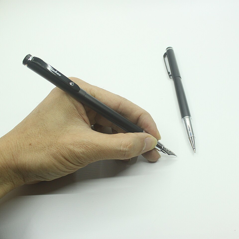 Matte Black Pens Boxed Fountain Pen & Business Roller Ball Pen 0.5mm Black ink Writing Pens For Office School
