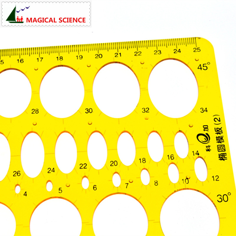 Transparent plastic Ellipse drawing template Oval drawing board 25cm students rulers KJ012