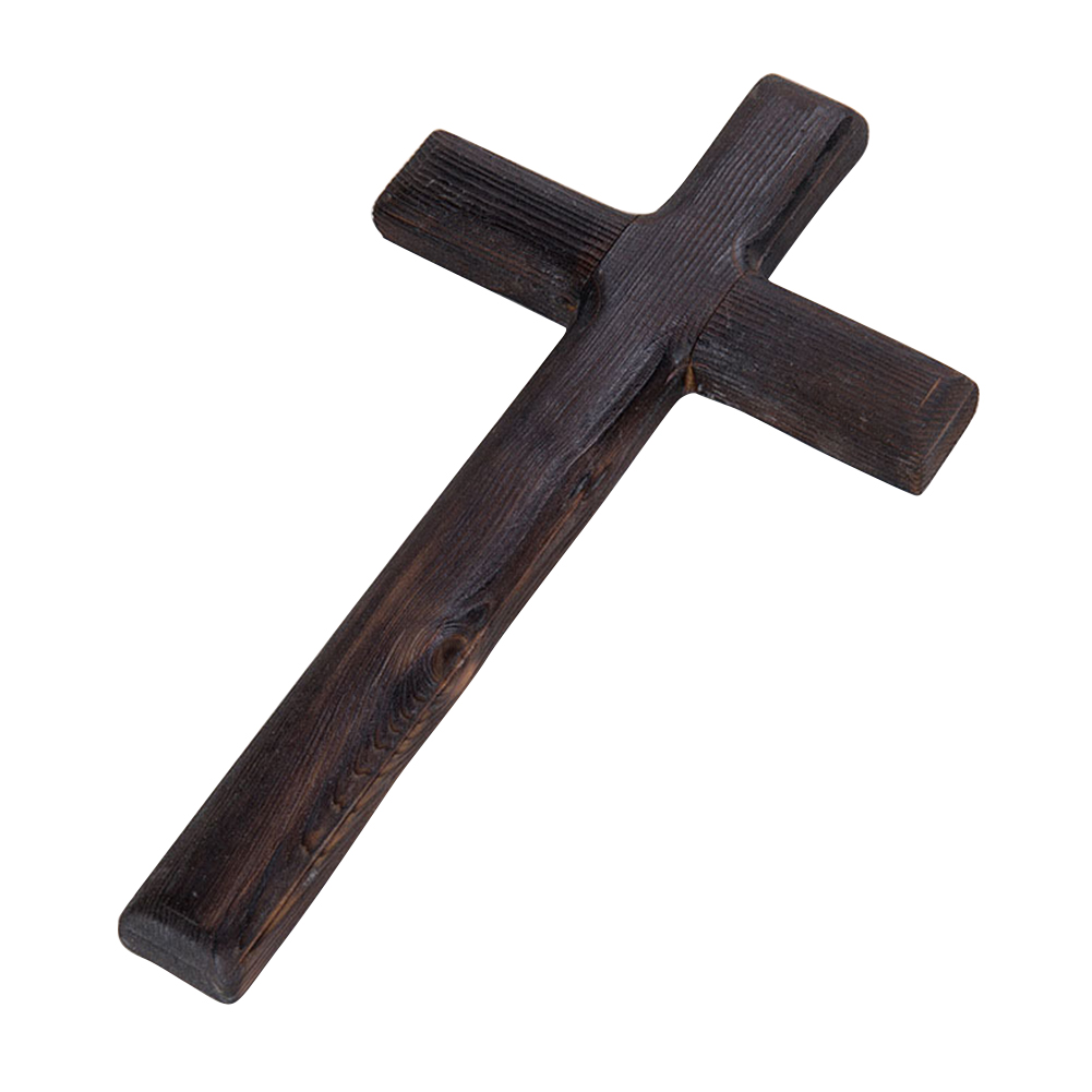 Handmade Wooden Crosses Sincere Hanging Ornaments Wall Mounted Home Decoration Catholic Crucifix Solid Office Jesus Christ: 16x2x28CM Black