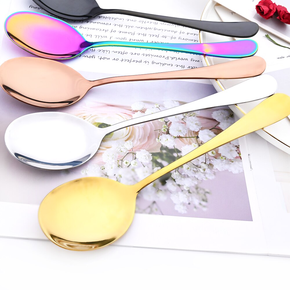 Dinnerware Set Kitchen Dinner Dish Public Spoon Soup Restaurant Large Stainless Steel Distributing Spoon Buffet Serving Spoon