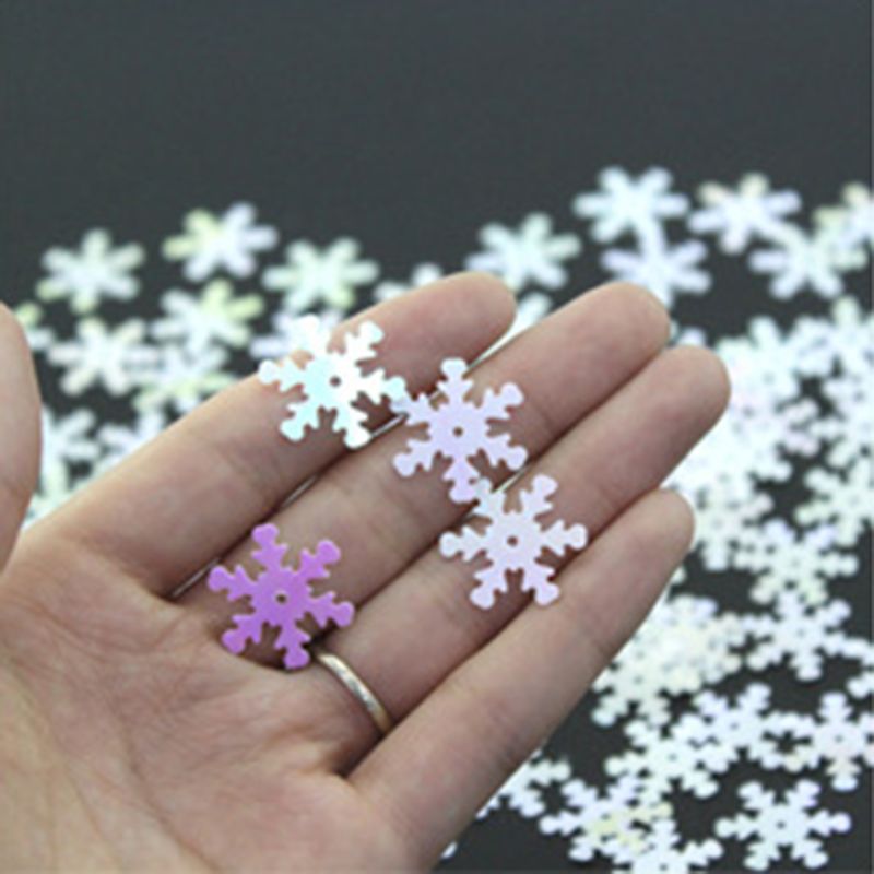 100 stuks iriserende kerst sneeuwvlok confetti pailletten kaart scrapbooking