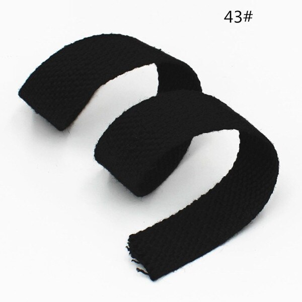 6M * 2.5 Cm Gekleurde Katoenen Dikke Vlakte Canvas Gordel Backpack Strap Bagage Accessoires Tas Maken Naaien Diy huisdier Aangelijnd: 43  black