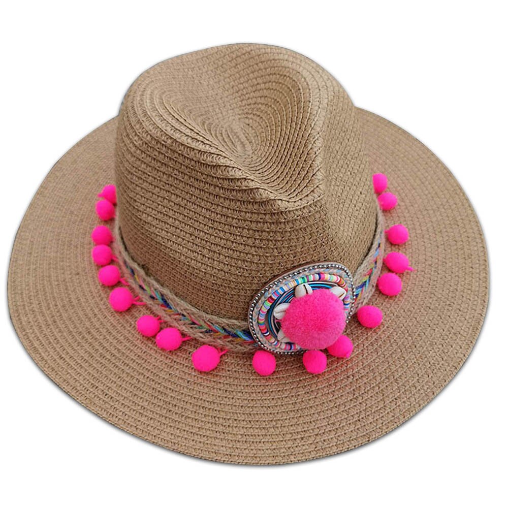 Spring style Women artificial Straw Hat Winter Autumn Wide Woman Panama Sombrero Cap for Party Go to Beach